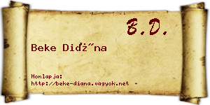 Beke Diána névjegykártya